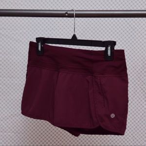 LULULEMON maroon running shorts